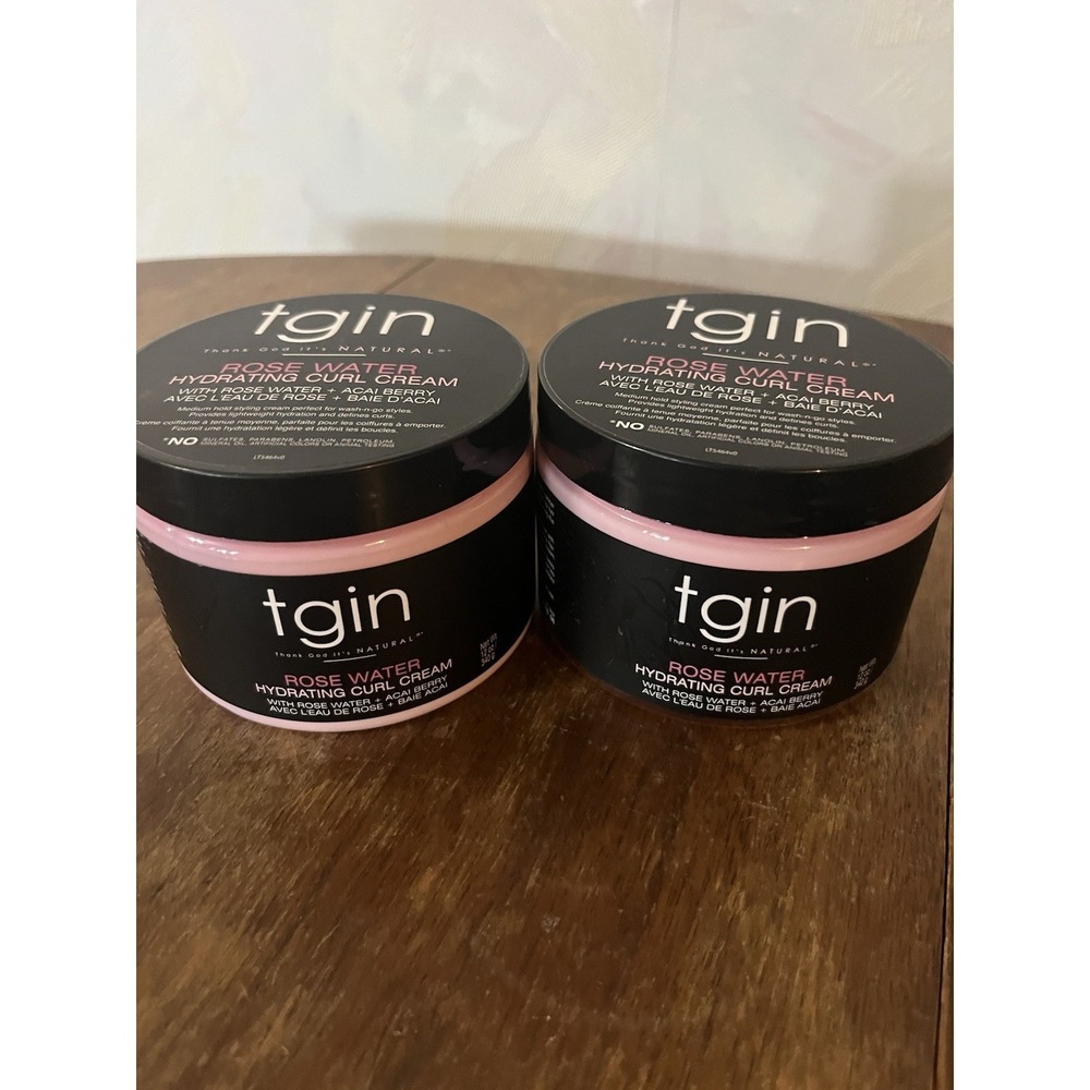 2 TGIN Thank God It's Natural Rose Water W/ Acai Berry Hydrating Hair Mask 12 Oz